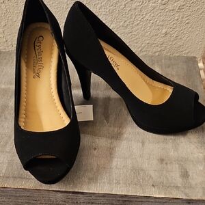 Cityclassified Black Peep Toe Heels